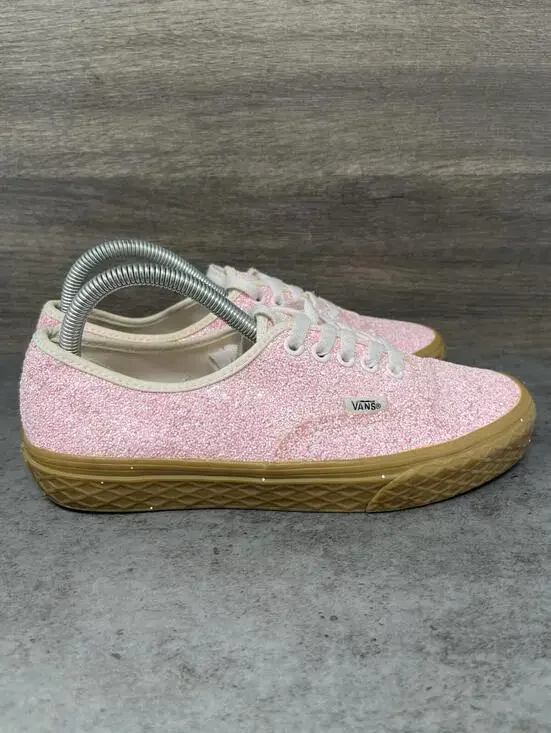 Vans Authentic Pink Glitter Shoes Womens Size 8.5 Gum Sole - Picture 5 of 11